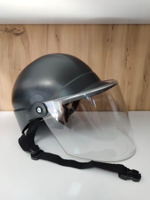 Jokey Kask Motosiklet & Bisiklet Kaskı Siyah & Yerli Üretim & Camlı Model (Ultra Dayanıklı)