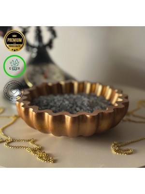 Gifter Kase - Saksı - Şekerlik Üçlü Metalik Set