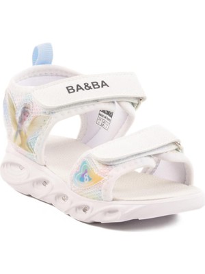 018129 P Beyaz Çocuk Sandalet Ba & Ba
