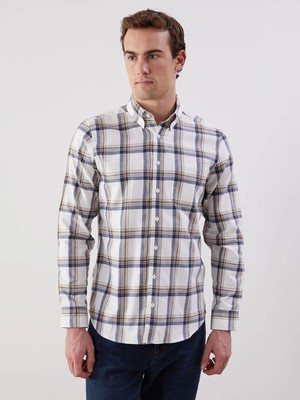 Lcwaıkıkı Classic  Regular Fit Uzun Kollu Ekose Gabardin Erkek Gömlek  (W5)