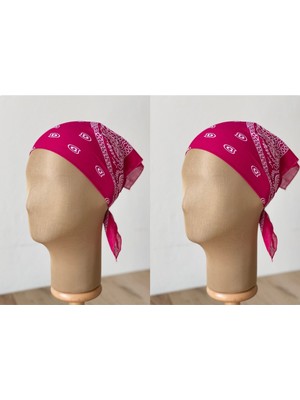 Aida Jewelss %100 Pamuklu Klasik Desen Unisex 2li Bandana Seti Renkli Bandana Etnik Desenli  Bandana