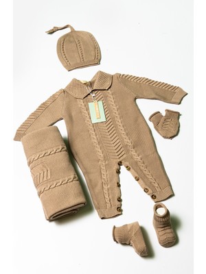 Zeni Baby Yeni Doğan 5'li Örme Triko Tulum Set