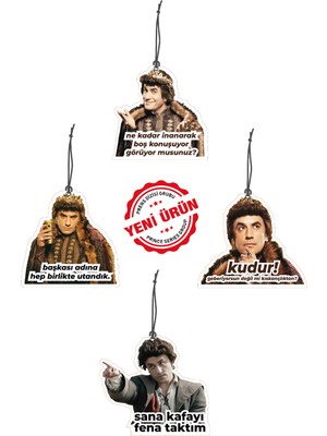 4 Adet Prens Dizi Replikleri Görselli Hediyelik Oto Kokusu ve Aksesuari