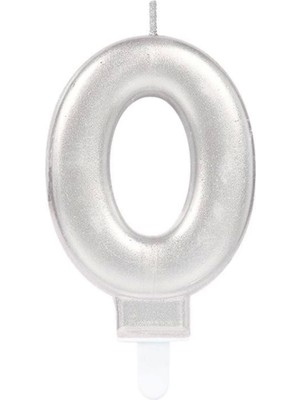 0 Rakam Mum Gümüş Renk