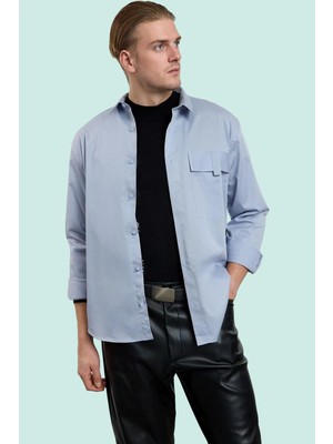Erkek Oversize Fit Cep Detaylı Pamuk Gömlek Günlük Stil Hafta Sonu Yaz Aylarının Vazgeçilmezi