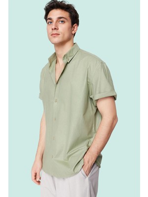 Erkek Oversize Fit Gömlek Yaka Kısa Kol Pamuklu Günlük Kullanım Yaz Aylarının Vazgeçilmezi