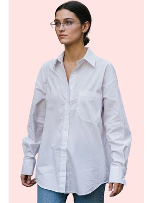 Kadın Boyfriend Geniş Kalıp Pamuklu Gömlek Günlük Casual Stil Hafta Sonu Dayanıklı Malzeme