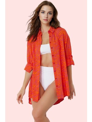 Kadın Çok Desenli Basic Plaj Gömleği Viskoz Yaz Aylarının Vazgeçilmezi Stilin Buluştuğu Yer