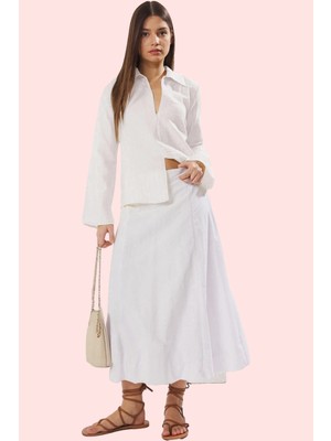 Kadın Dokuma Gömlek Düz Desen Regular Kalıp Günlük Kullanım Hafta Sonu Yaz Aylarının Vazgeçilmezi