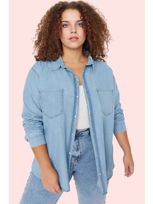 Kadın Denim Polo Yaka Gömlek Pamuk Rahat Kesim Günlük Şıklık Hafta Sonu Yaz Aylarının Vazgeçilmezi