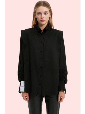 Kadın Basic Gömlek Uzun Kollu Yaka Düğmeli Dokuma Poplin Günlük Stil Yaz Aylarının Vazgeçilmezi