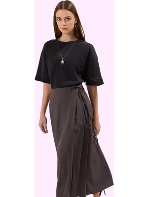 Kadın Maxi Boy A Line Dokuma Etek Düz Desen Ramadan Tarzu Iş ve Günlük Modern Tasarım