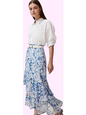 Kadın Maxi Kloş Animal Desenli Etek Astarlı Polyester Günlük Stil Yaz Aylarının Vazgeçilmezi