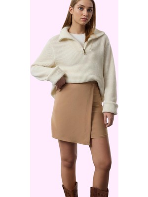 Kadın Mini Boy Dokuma Etek Kemerli Casual Günlük Stil Hafta Sonu Yaz Aylarının Vazgeçilmezi