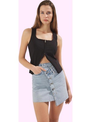 Kadın Denim Mini Etek A Line Kalıp Pamuk Günlük Kombinler Hafta Sonu Yaz Aylarının Vazgeçilmezi