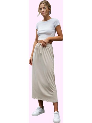 Kadın Maxi Etek A Line Kalıp Renk Bağlama Detaylı Yazlık Günlük Yaz Aylarının Vazgeçilmezi