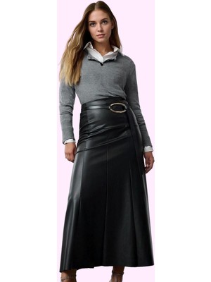 Kadın Maxi Etek Yüksek Bel A Kesim Poliüretan Şıklığı Günlük Kullanım Yaz Aylarının Vazgeçilmezi