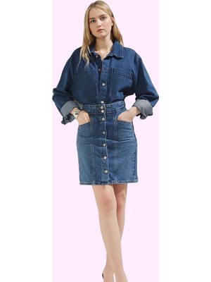 Kadın Denim Mini Etek A Line Kalıp Pamuk Günlük Kombinler Hafta Sonu Yaz Aylarının Vazgeçilmezi