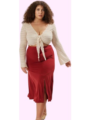 Büyük Beden Kadın Etek; Yüksek Bel A Line Midi Boy Günlük Şıklık Yaz Aylarının Vazgeçilmezi