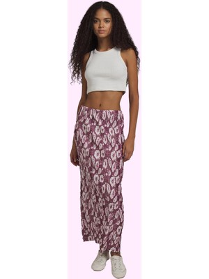 Kadın Örme Maxi Etek Normal Bel Pilise Soyut Desen Günlük Kombinler Yaz Aylarının Vazgeçilmezi