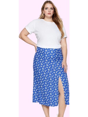 Kadın Animal Desenli Midi Etek Rahat Kesim Viskoz Kumaş Günlük Kullanım Yaz Aylarının Vazgeçilmezi