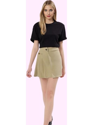 Kadın Renk Casual Dokuma Mini Etek Sarong Siluet Günlük Kullanım Yaz Aylarının Vazgeçilmezi