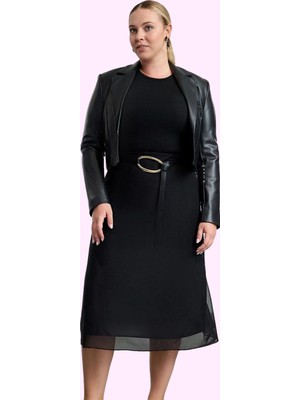 Kadın Büyük Beden Leopar Desenli Örme Midi Etek Günlük Casual Kombinler Yaz Aylarının Vazgeçilmezi