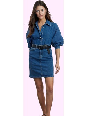 Kadın Denim Kalem Etek Yüksek Bel Kısa Boy Casual Günlük Stil Hafta Sonu Dayanıklı Malzeme