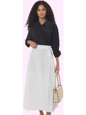 Kadın A Line Maxi Etek 100% Polyester Dokuma Kumaş Ramadan Koleksiyonu Ofis Şıklığı Günlük Kullanım