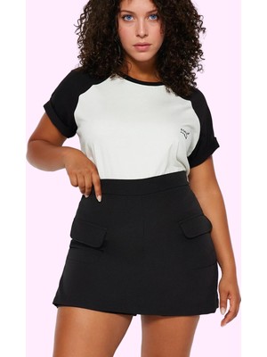 Kadın Büyük Beden Mini Etek Düz Günlük Casual Tarz Modern Tasarım Yaz Aylarının Vazgeçilmezi