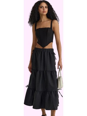 Kadın Günlük Maxi Etek Rahat Paraşüt Kumaş A Line Modern Tasarım Yaz Aylarının Vazgeçilmezi