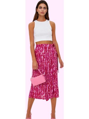 Kadın Midi Boy Çok Çiçek Desenli Etek Sarong Kesim Viskoz Günlük Yaz Aylarının Vazgeçilmezi