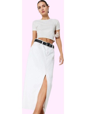 Kadın Pamuk Denim Maxi Etek Düz Desen Normal Bel Casual Stil Günlük Kullanım Modern Tasarım