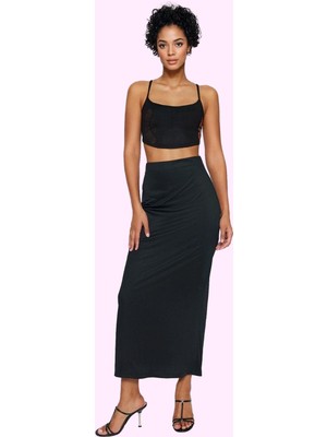 Kadın Maxi Etek Yüksek Bel Örme Kumaş Günlük Yazlık Özel Günler Yaz Aylarının Vazgeçilmezi