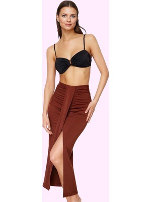 Kadın Sandy Dokuma Plaj Eteği Maxi Boy Sarong Stil Rahat Yazlık Yaz Aylarının Vazgeçilmezi