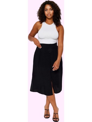 Kadın Midi Etek Viskoz Dokuma Kumaş Rahat Günlük Kullanım Hafta Sonu Yaz Aylarının Vazgeçilmezi