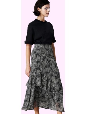 Kadın Animal Desenli Maxi Etek Şifon Dokuma Kumaş Günlük Kombinler Yaz Aylarının Vazgeçilmezi