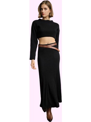Kadın Maxi Etek Örme Kaşkorse Kumaş Günlük Şıklık Modern Tasarım Yaz Aylarının Vazgeçilmezi