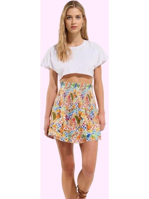 Kadın Pamuk Mini Etek Yaz Mevsimi Için Çok Baskılı Dokuma Günlük Kullanım Kaliteli Malzeme