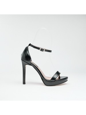 Bilekten Tek Bantlı Platformlu Kadın Topuklu Ayakkabı