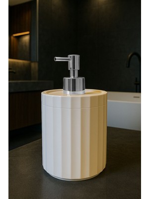 700 ml Xl Desen Tezgah Üstü Beyaz Banyo Gümüş Pompa Sıvı Sabunluk Banyo Mutfak Deterjanlık