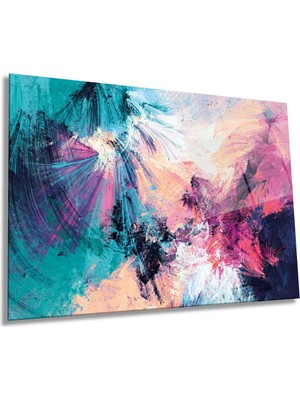 Renkli Karnaval Yatay Cam Tablo, Soyut Sanat, Ev ve Ofis Duvar Dekoru, Lüks Hediyelik