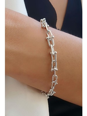 Ose Exclusive Pırlanta Parlaklığında Zirkon Taşlı Italyan Tasarımı 925 Ayar Gümüş Tarz Bileklik