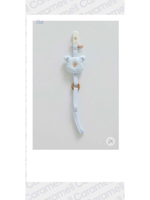Caramell My Baby Kumsal Ayıcıklı Emzik Askısı 1790 mavi