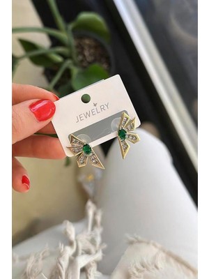 Çiçek Küpe - Yeşil