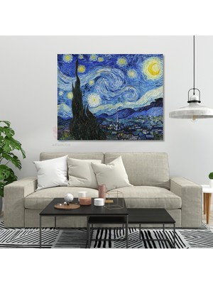 Kanvas Tablo Van Gogh Tablosu Ev Ofis Dekoru Yıldızlı Gece 2 Klasik Duvar Tablosu