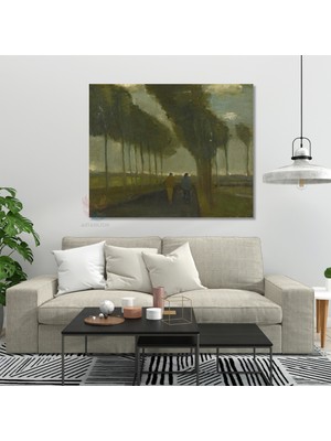Kanvas Tablo Van Gogh Tablosu Yağlı Boya Görünümlü Ev Ofis Dekoru Klasik Duvar Tablosu