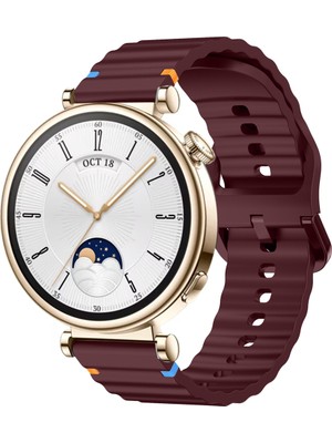 Huawei Watch Gt4 41MM Ile Uyumlu Dalga Desenli Tokalı Yumusaş Soft Silikon Kordon