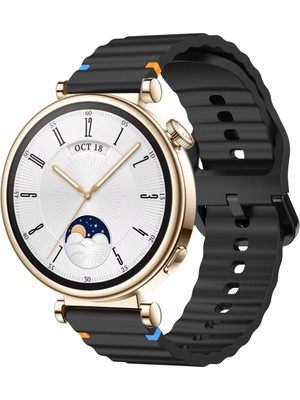 Huawei Watch Gt4 41MM Ile Uyumlu Dalga Desenli Tokalı Yumusaş Soft Silikon Kordon