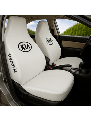 Beyaz Kıa Uyumlu Araç Koltuk Kılıfı – Ön Arka Koltuklar Için Penye Servis Kılıfı Takımı